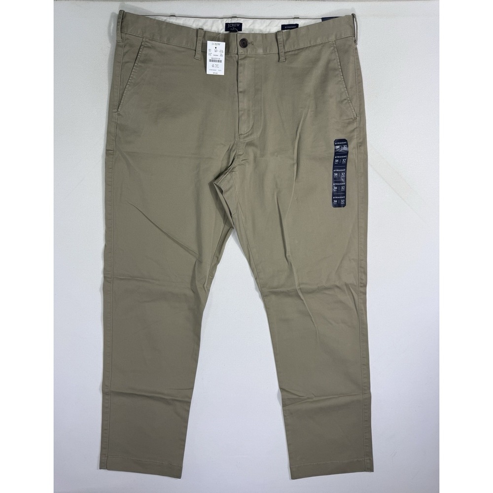 J Crew Flex Straight Fit Chino Pants Mens 38x32 Khaki Beige H3186 NWT New